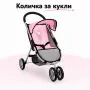 Детска количка за кукли със сенник, предпазен колан и кошница, снимка 1
