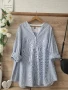 Блуза тип риза бяло и синьо райе памучна материя , снимка 1