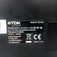 TDK TiCR100p док станция с радио и аукс, снимка 6 - Слушалки и портативни колонки - 36324476