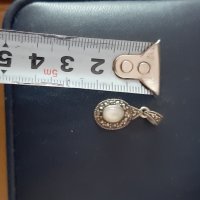Висулка сребро с марказити и седеф., снимка 2 - Колиета, медальони, синджири - 40217834