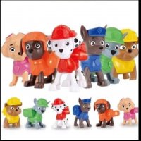 6 фигурки Пес Патрул Paw Pes Patrol кучета пластмасови играчки и украса за торта, снимка 1 - Фигурки - 34178535