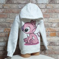 Нов детски суичър с дигитален печат Розов Стич (Stitch) в цвят бял меланж, снимка 3 - Детски анцузи и суичери - 42730185