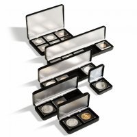 кожени кутии за съхранение и презентиране на монети в капсули quadrum, снимка 1 - Нумизматика и бонистика - 34156568