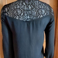 Блуза от шифон с дантела , снимка 2 - Блузи с дълъг ръкав и пуловери - 36071593