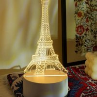Лед нощна лампа Айфеловата кула за подарък , снимка 4 - Други - 41755495