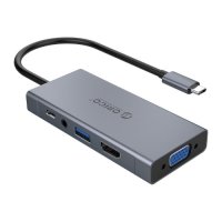 USB Хъб USB Преобразувател Orico MC-U501P-GY-BP, USB Type C Хъб, 5-in-1 Docking Station, снимка 1 - Кабели и адаптери - 33986931