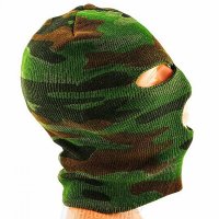 Зимна шапка маска за лице - Зелен камуфлаж, снимка 2 - Шапки - 35736147