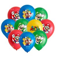 Супер Марио Super Mario Обикновен надуваем латекс латексов балон парти хелий или газ, снимка 1 - Други - 27388751