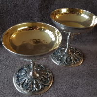 КРАСИВИ Чаши чаша сребърни с позлата за вино и шампанско 19 век, снимка 5 - Антикварни и старинни предмети - 36281299