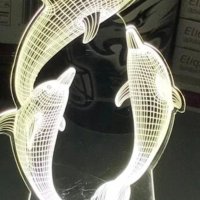 Лед нощна лампа с делфини за подарък , снимка 7 - Други - 41755523