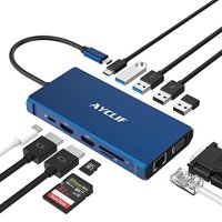 Нов 12-портов USB-C хъб с HDMI, VGA, Ethernet, 100W PD, 4 USB и четец за SD/TF карти, снимка 1 - Друга електроника - 41655913