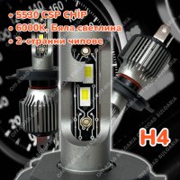 LED Диодни крушки H4 200W 12-24V +200%, снимка 2 - Аксесоари и консумативи - 40393926