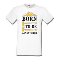 Мъжка тениска Born To Be Adventurer,Къмпинг,Планина,Изненада,Подарък,Поход,Връх,Хижа,, снимка 1 - Тениски - 36348544