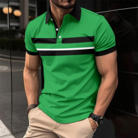 Мъжка поло риза с контрастна яка и райе, 6цвята , снимка 4 - Ризи - 44760716