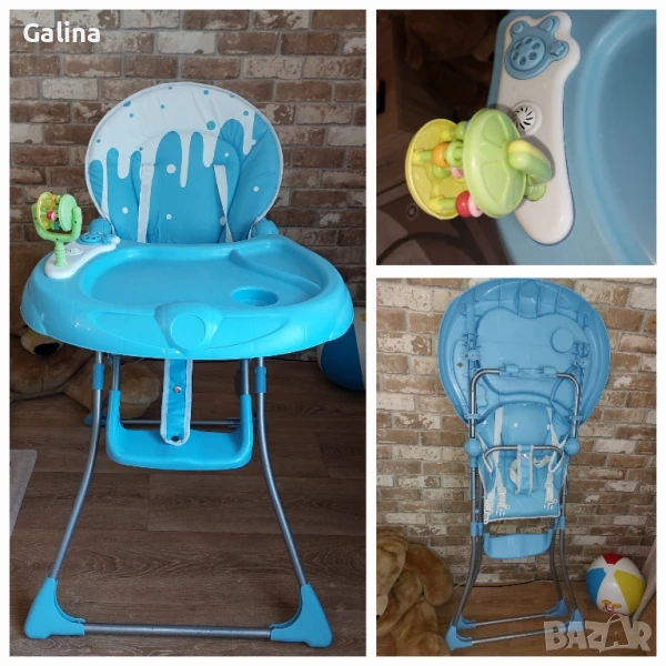 столче за хранене с музикален панел и занимателна играчка , снимка 1