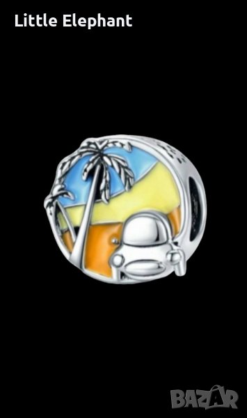 Сребърен елемент Пандора,Vacatiоn,колекция"Summer vibes"/нов, снимка 1