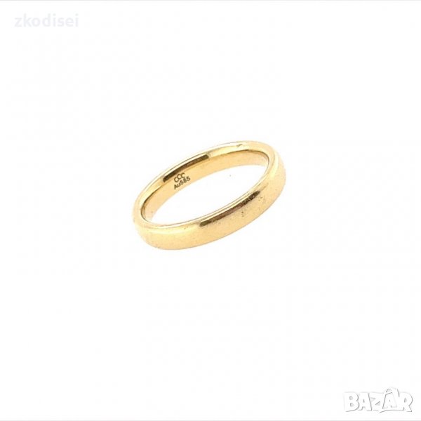 Златен пръстен брачна халка 6,31гр. размер:59 14кр. проба:585 модел:13827-2, снимка 1