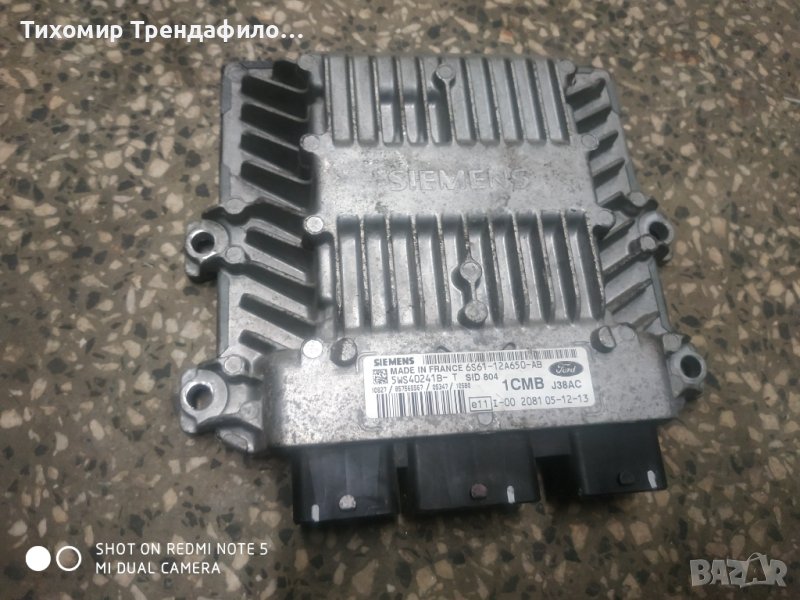 ECU FORD FIESTA 1.4 TDCI SIEMENS 5WS40241B-T , 6S61-12A650-AB, 5WS40241B T, SID 804, SID804, 1CMB, J, снимка 1