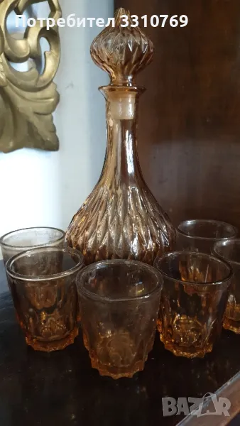 Стъклен сервиз за вино и ракия. , снимка 1