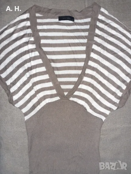 Блуза на райета с къс ръкав/ елече, снимка 1