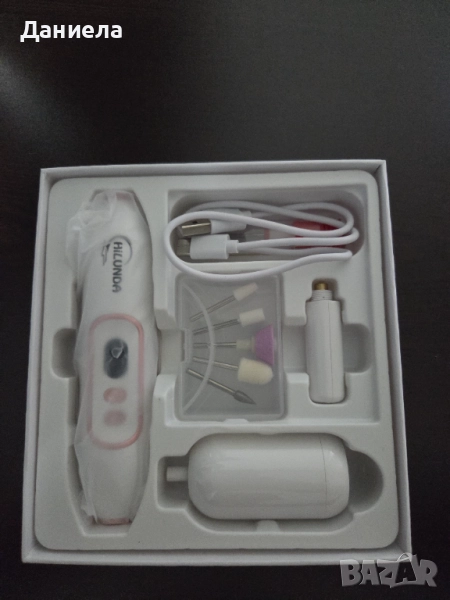 2 в 1 Електрическа Пила за Нокти и Почистващ Уред за Четки за Грим , снимка 1