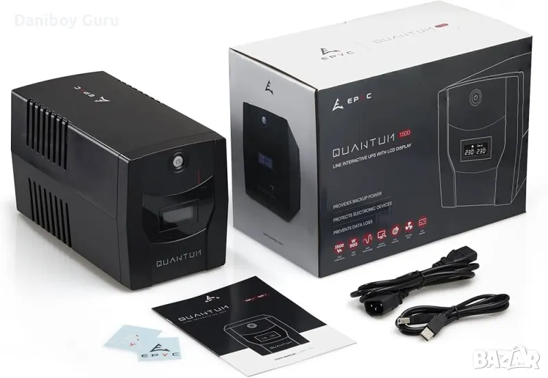 EPYC QUANTUM - UPS за компютри, непрекъсваемо захранване за компютър, мощност 1500VA/900Watt, линей, снимка 1