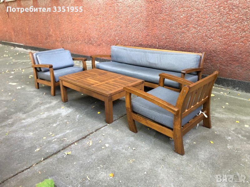 Масивна мебел ниско сядане 2 комплекта, снимка 1