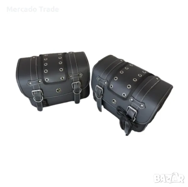 Мото дисаги Mercado Trade, Еко кожа, 26x20x13см, Черен, снимка 1