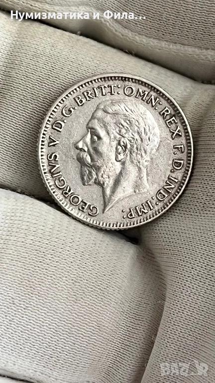 Сребърна монета 6 пенса  1930, снимка 1