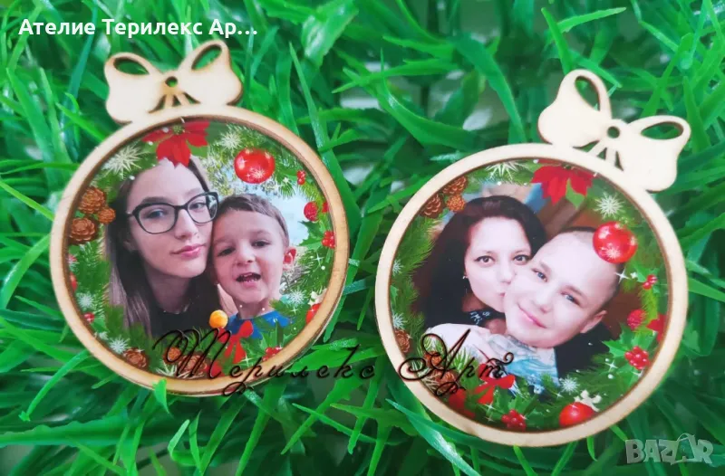 Коледна играчка за елха с лична снимка, снимка 1