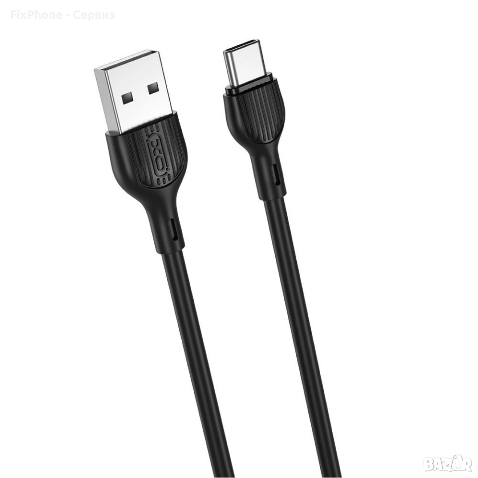 Кабел USB - USB-C, XO NB200 2.1A 2м в кутия, Черен , снимка 1