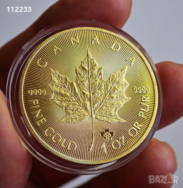 Позлатена 1 унция Кленов лист, снимка 1