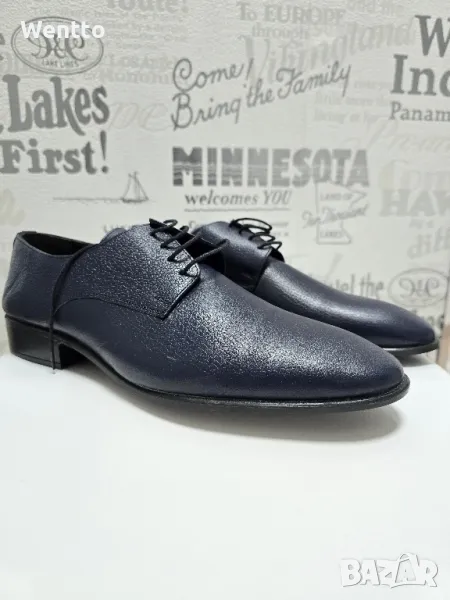 Мъжки елегантни обувки - тъмносини , снимка 1
