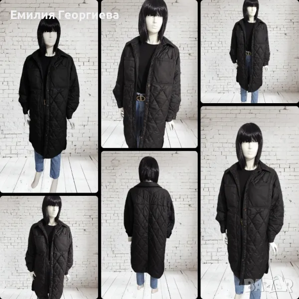 Дълго черно яке H&M, снимка 1