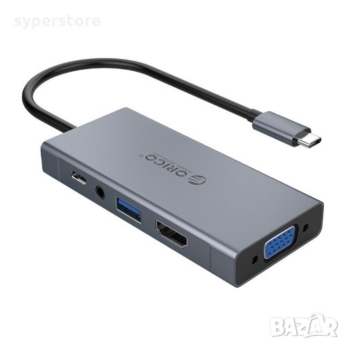 USB Хъб USB Преобразувател Orico MC-U501P-GY-BP, USB Type C Хъб, 5-in-1 Docking Station, снимка 1