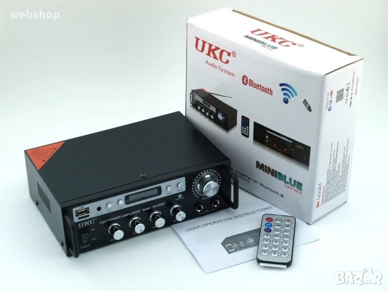 Караоке, блутууд, домашен, аудио усилвател SN-555BT, FM, SD, USB, BLT, 2x120W, 220V, снимка 1