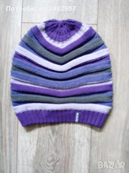 Лилава плетена шапка, снимка 1