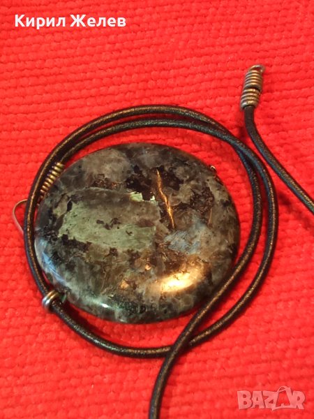 СКЪПОЦЕНЕН МНОГО КРАСИВ АРТ МЕДАЛЬОН КОЛИЕ ЮВЕЛИРНО ШЛИФОВАН МРАМОРЕН ХАЛЦЕДОН 27912, снимка 1