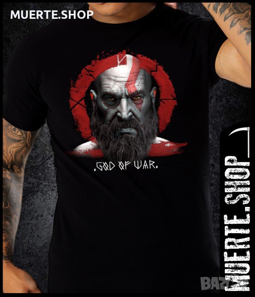 Черна тениска с щампа GOD OF WAR, снимка 1
