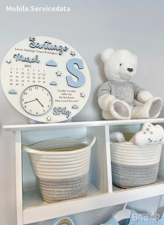 Персонализирана плакетка за раждане на бебе – уникален подарък за новородено, снимка 1