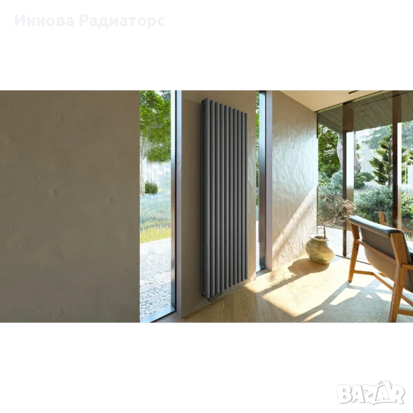 Панелен радиатор 1800x604 мм | Ellipse | Двупластов | Антрацит (RAL 7016), снимка 1