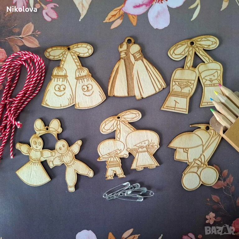 Сет фигурки за оцветяване - Мартеници, снимка 1