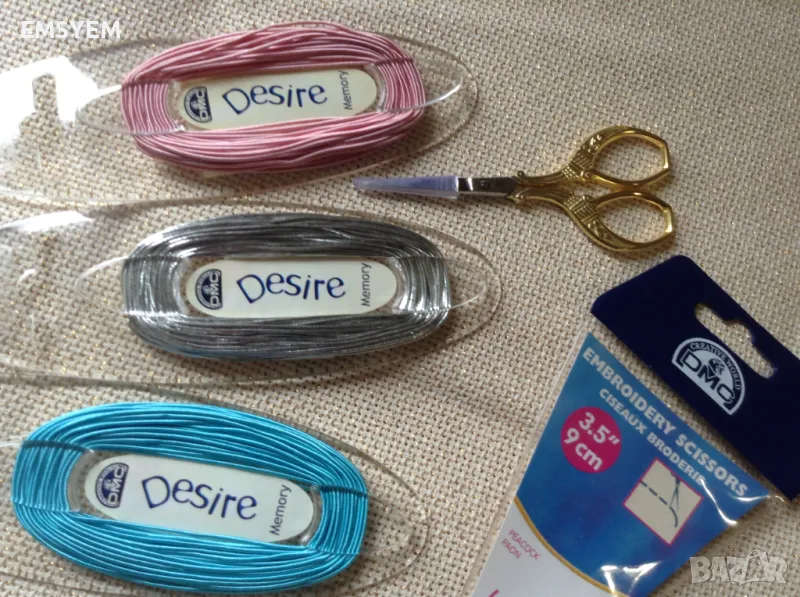 Шнур DMC сатен за бижута или апликаций. ножици, снимка 1