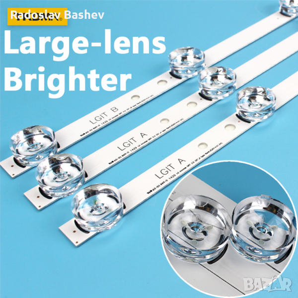 LED ПОДСВЕТКА LG Innotek DRT 3.0 32" Rev0.2 Комплект 3бр, снимка 1