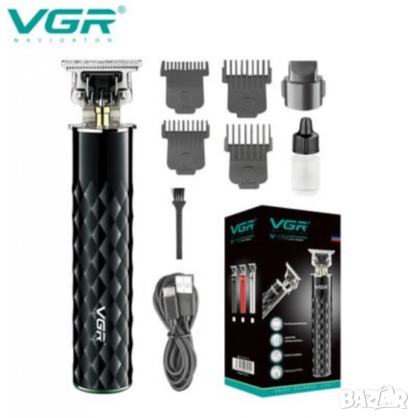 Водоустойчива професионална машинка за подстригване VGR V-170 с метален корпус и USB-C зареждане, снимка 1