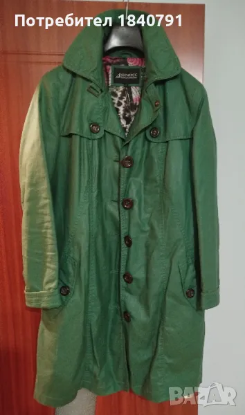 Зелен шлифер/манто - № 38, промазана материя, снимка 1