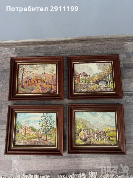 Картина с маслени бои, комплект от четири, снимка 1