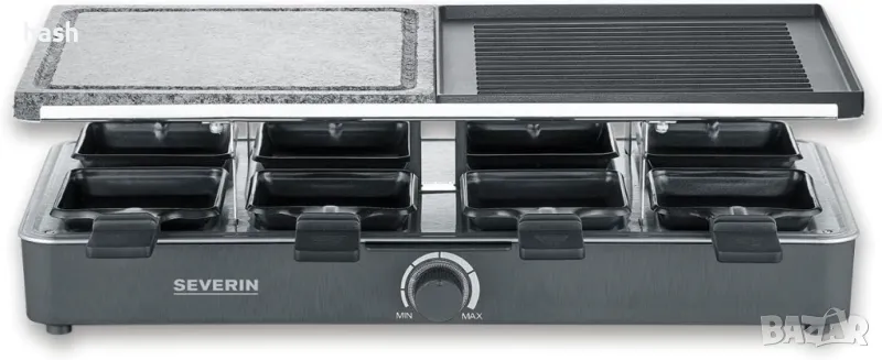 Раклет грил Severin - 1400W- С горещ каменна плоча и грил плоча за печене - За запичане и печене на , снимка 1