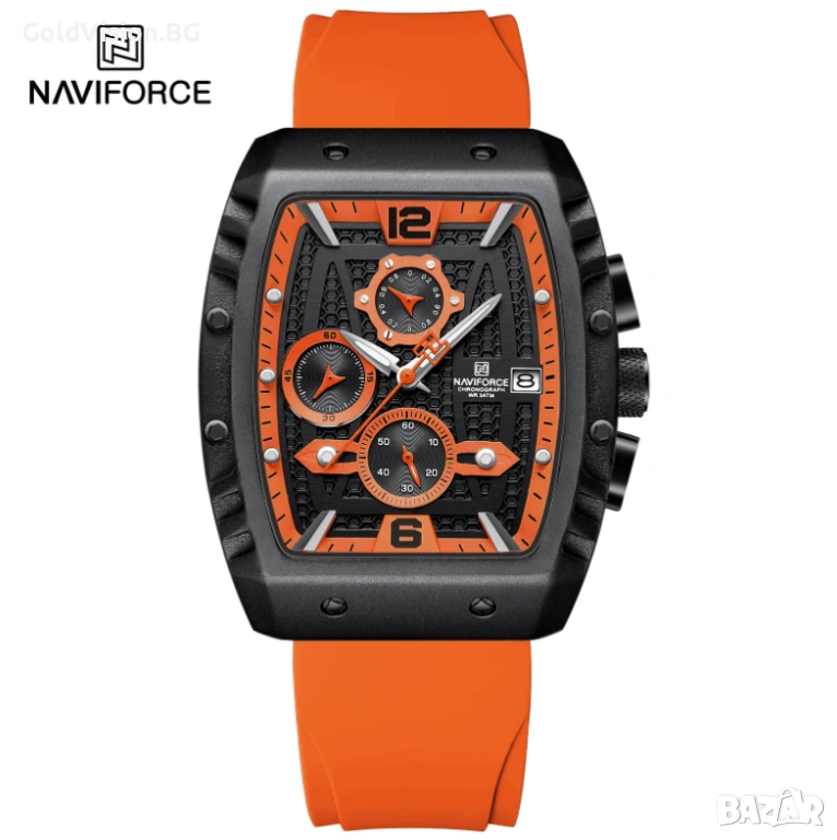 Мъжки часовник – NAVIFORCE NF8025 – Orange + ПОДАРЪК, снимка 1