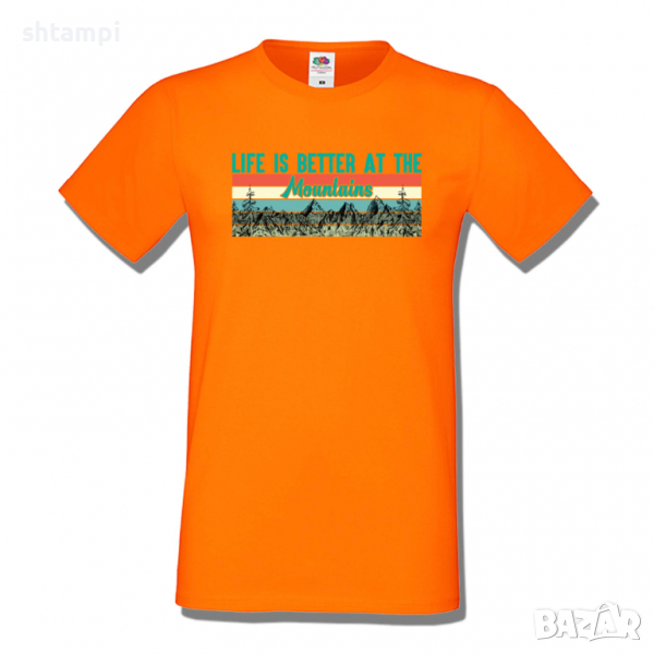 Мъжка тениска Life Is Better At The Mountains,Къмпинг,Планина,Изненада,Подарък,Поход,Връх,Хижа,, снимка 1